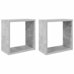 vidaXL Cube Shelves 2 pcs Concrete Grey 30x15x30 cm
