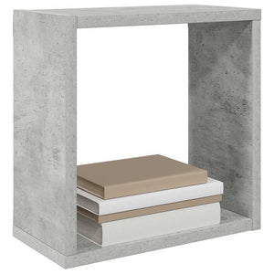 vidaXL Cube Shelves 2 pcs Concrete Grey 30x15x30 cm