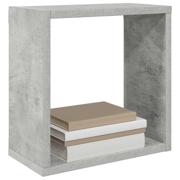 vidaXL Cube Shelves 2 pcs Concrete Grey 30x15x30 cm