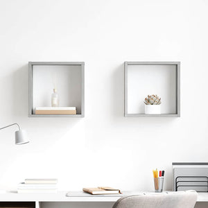 vidaXL Cube Shelves 2 pcs Concrete Grey 30x15x30 cm