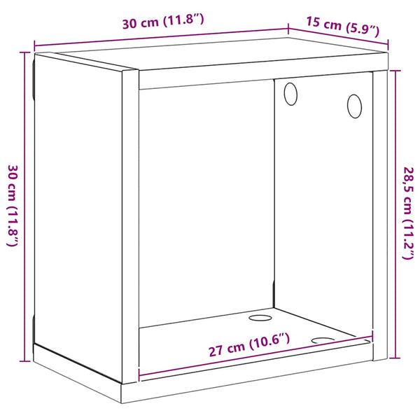 vidaXL Cube Shelves 6 pcs Concrete Gray 30x15x30 cm