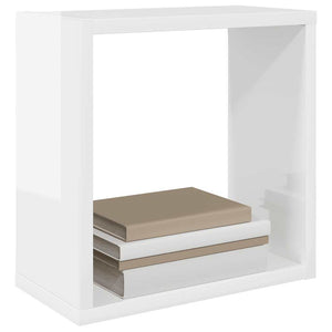 vidaXL Cube Wall Shelves 2 pcs High Gloss White 30x15x30 cm