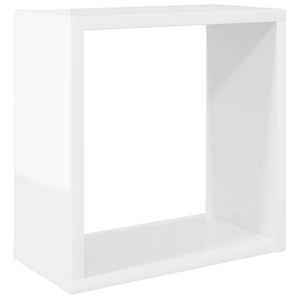 vidaXL Cube Wall Shelves 2 pcs High Gloss White 30x15x30 cm