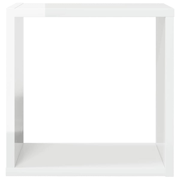vidaXL Cube Wall Shelves 2 pcs High Gloss White 30x15x30 cm