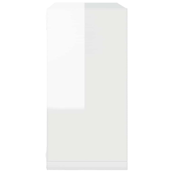 vidaXL Cube Wall Shelves 2 pcs High Gloss White 30x15x30 cm