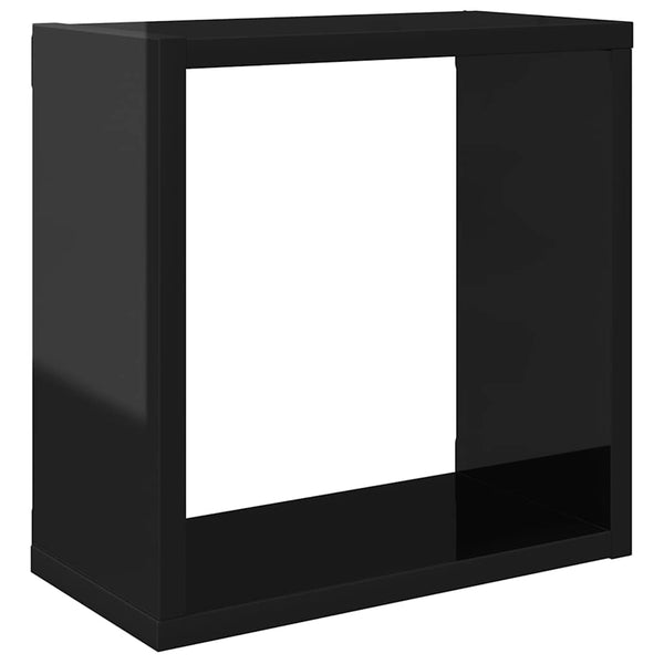 vidaXL Cube Shelves 4 pcs. High Gloss Black 30x15x30 cm