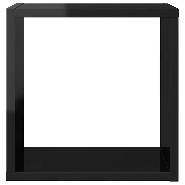 vidaXL Cube Shelves 4 pcs. High Gloss Black 30x15x30 cm