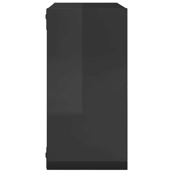 vidaXL Cube Wall Shelves 2 pcs High Gloss Grey 30x15x30 cm