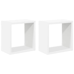 vidaXL Cube Shelves 2 pcs White 26x15x26 cm