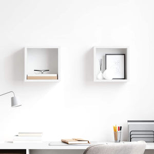 vidaXL Cube Shelves 2 pcs White 26x15x26 cm