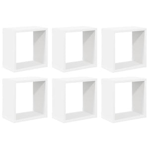 vidaXL Cube Shelves 6 pcs. White 26x15x26 cm