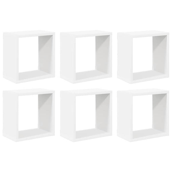 vidaXL Cube Shelves 6 pcs. White 26x15x26 cm