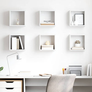 vidaXL Cube Shelves 6 pcs. White 26x15x26 cm