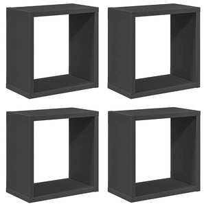 vidaXL Cube Shelves 4 pcs. Grey 26x15x26 cm