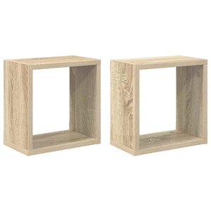 vidaXL Cube Shelves 2 pcs Sonoma Oak 26x15x26 cm