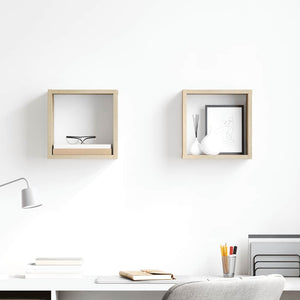 vidaXL Cube Shelves 2 pcs Sonoma Oak 26x15x26 cm