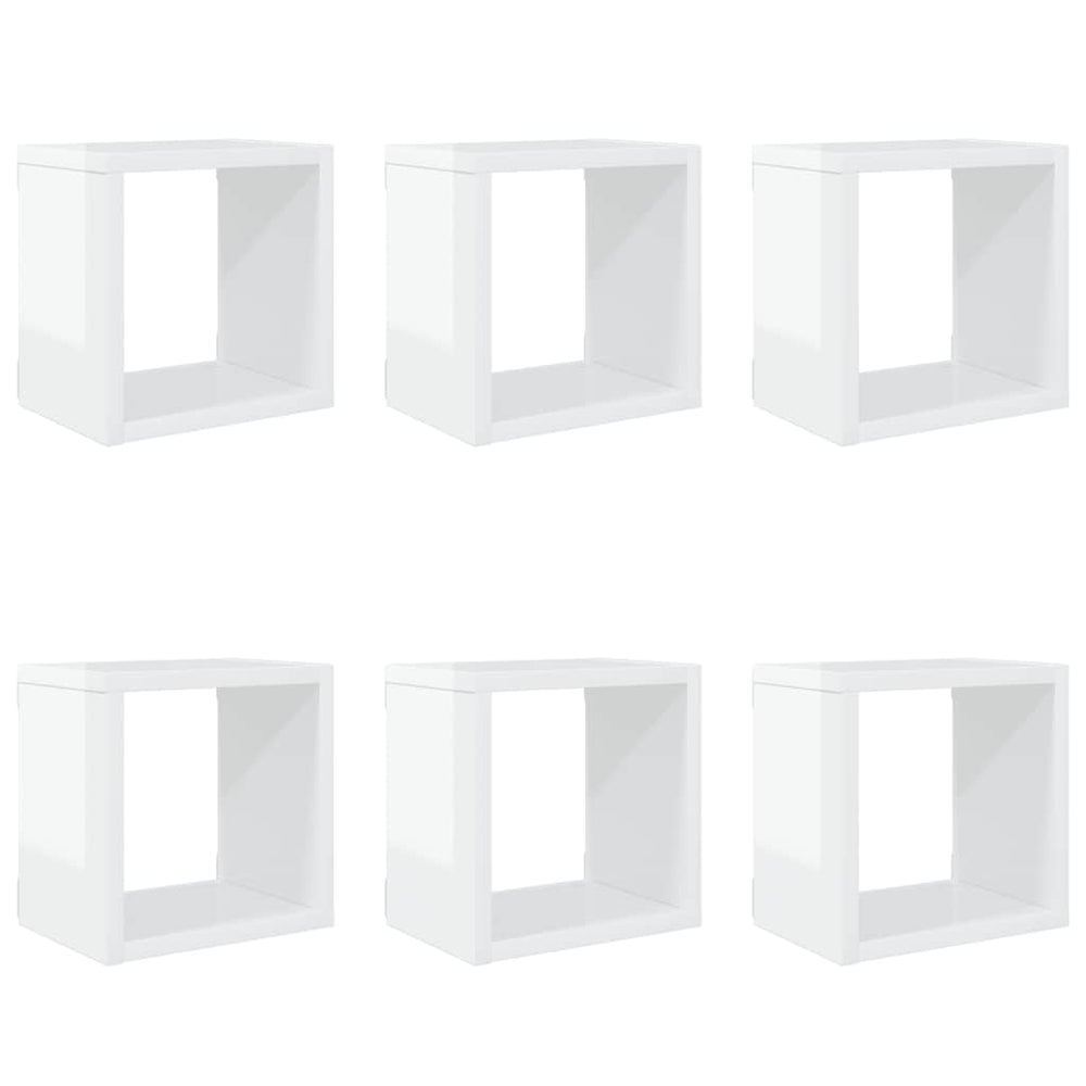 Weiße Würfelregale, 6er Set