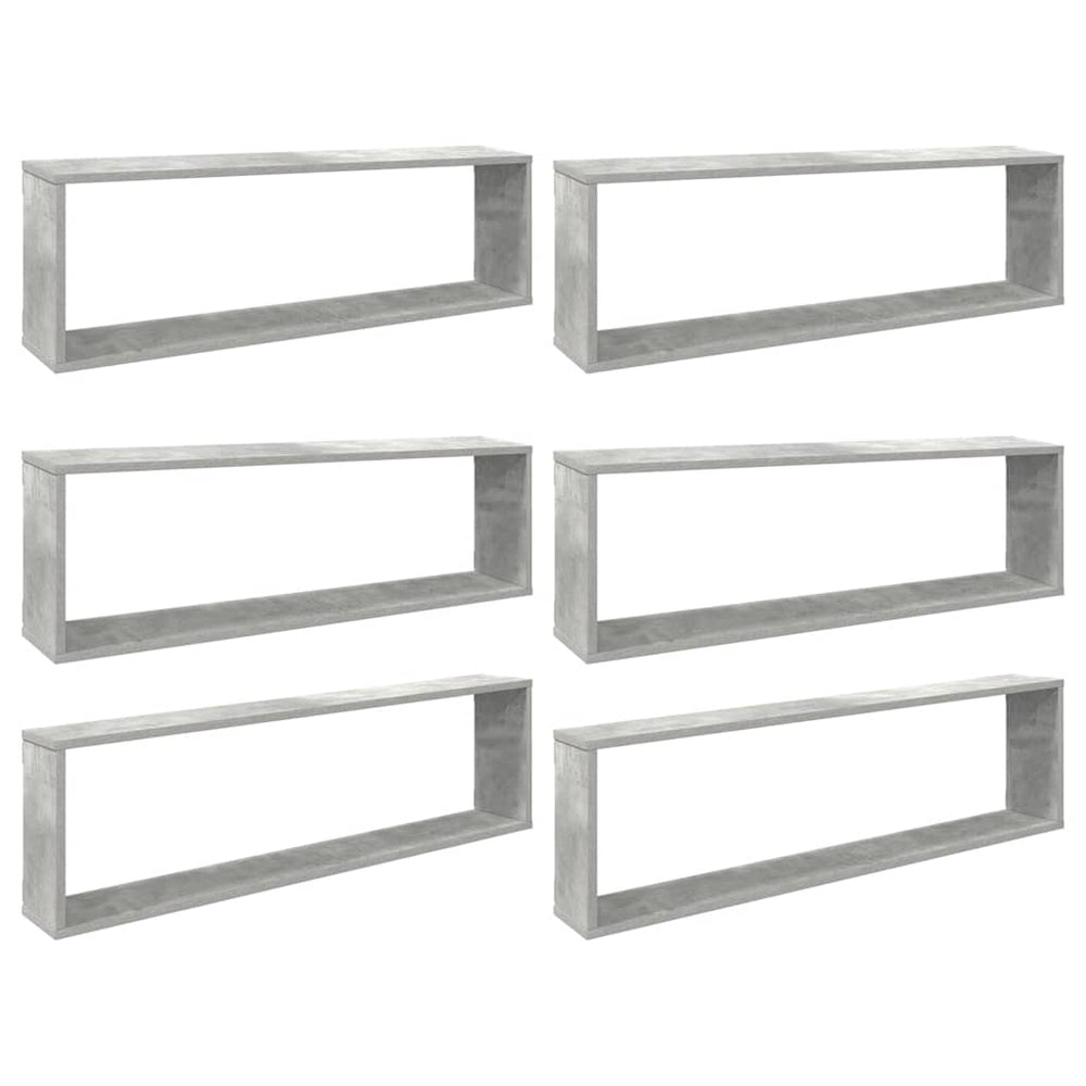 Würfelregale 6er Set Betongrau 100x15x30cm