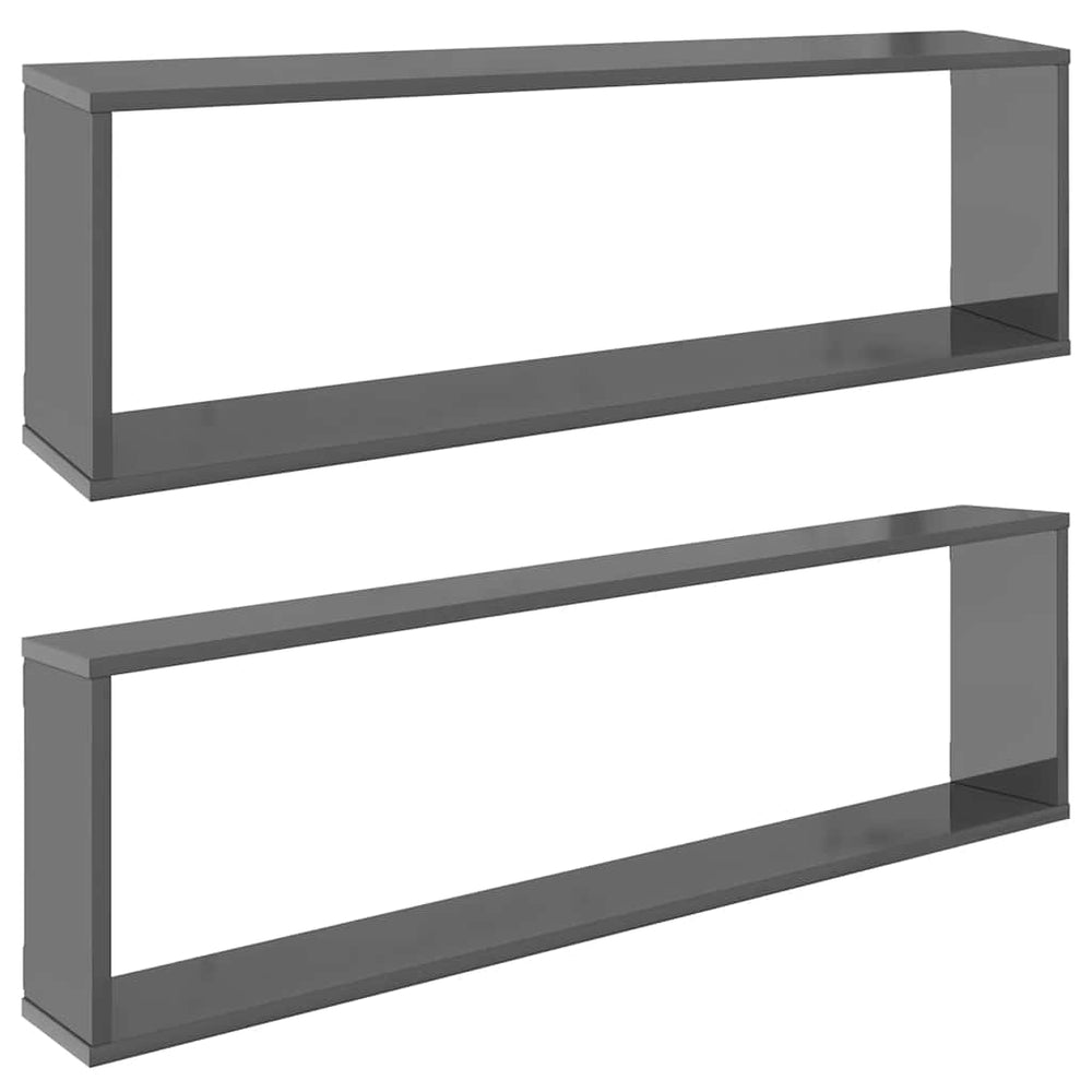 Würfelregale Grau Hochglanz, 2er Set