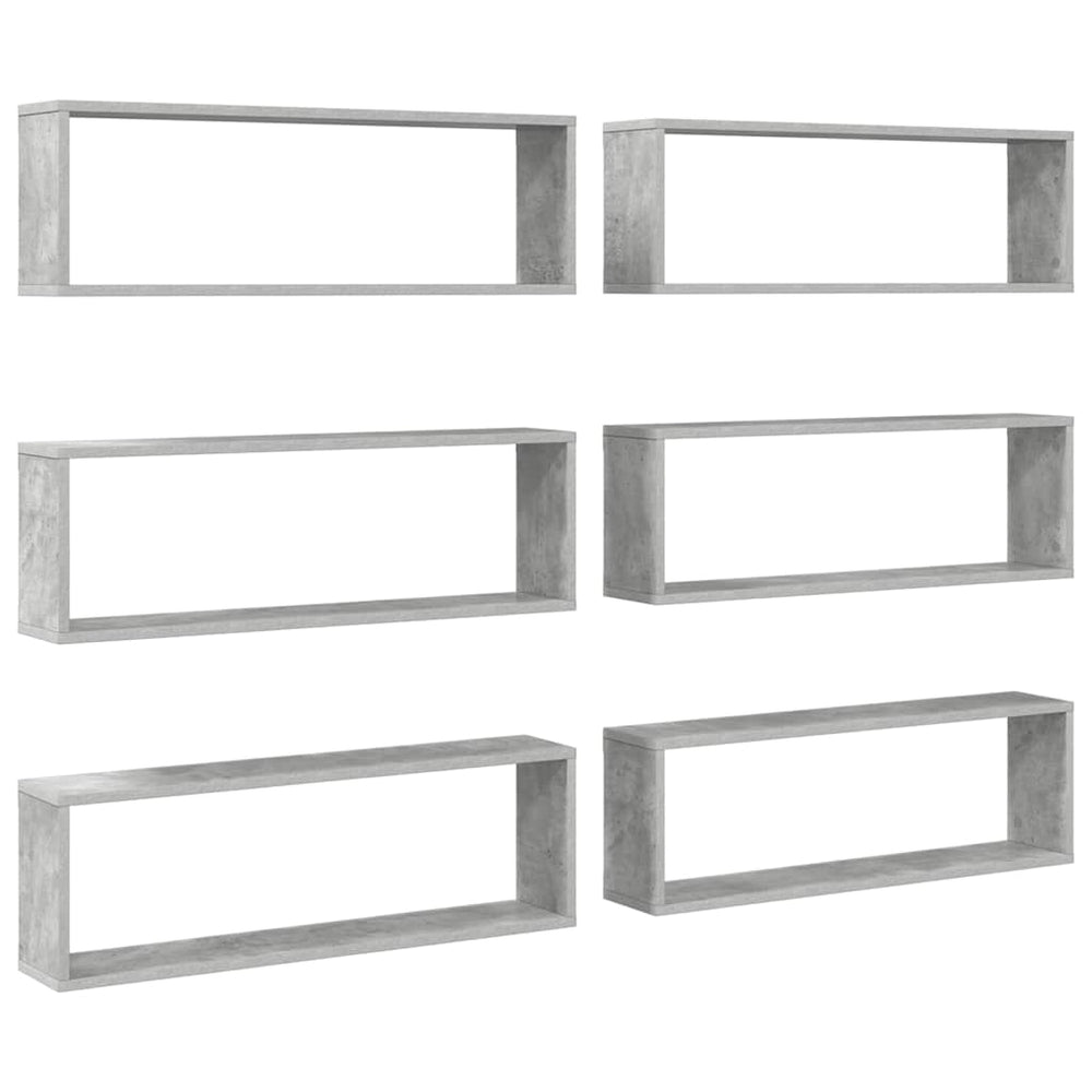 Betongraue Würfelregale, 6er Set