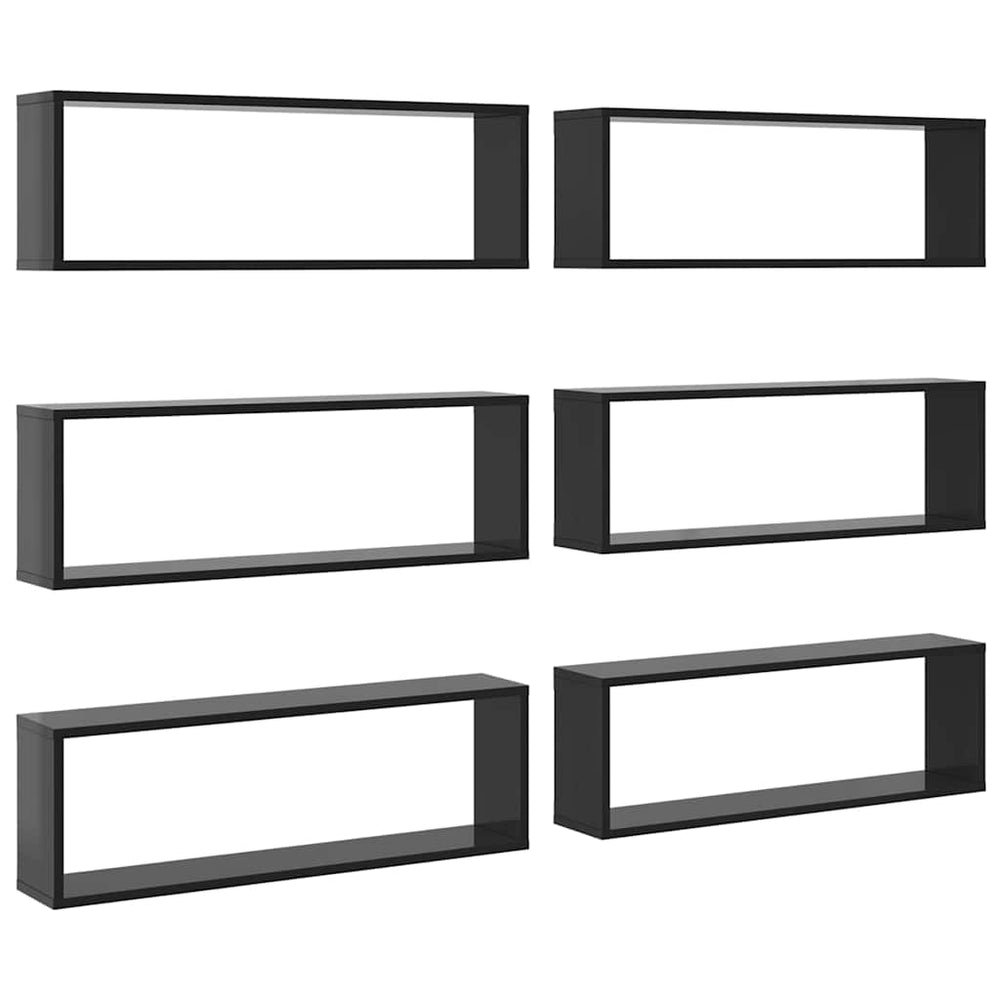 Würfelregale, 6er Set, Hochglanz Grau