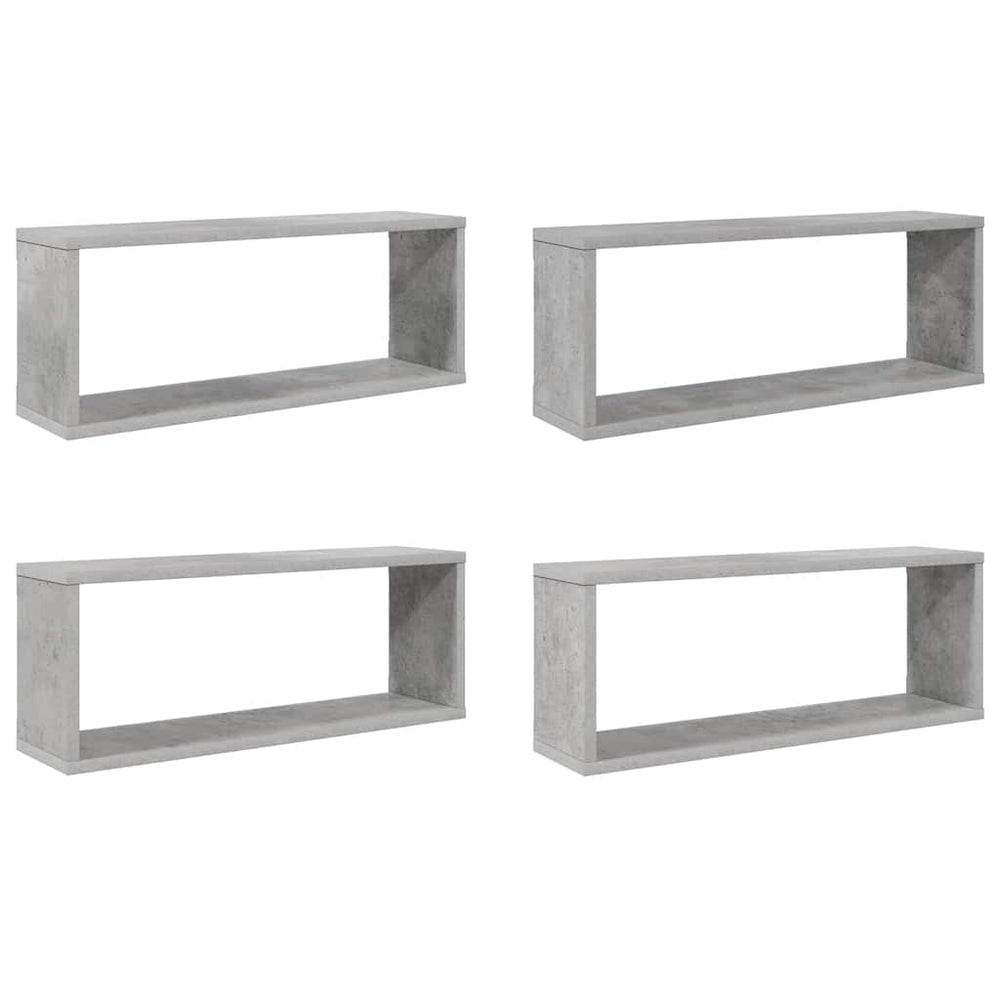 vidaXL Cube Shelves 4 pcs. Concrete Grey 60x15x23 cm Engineered Wood