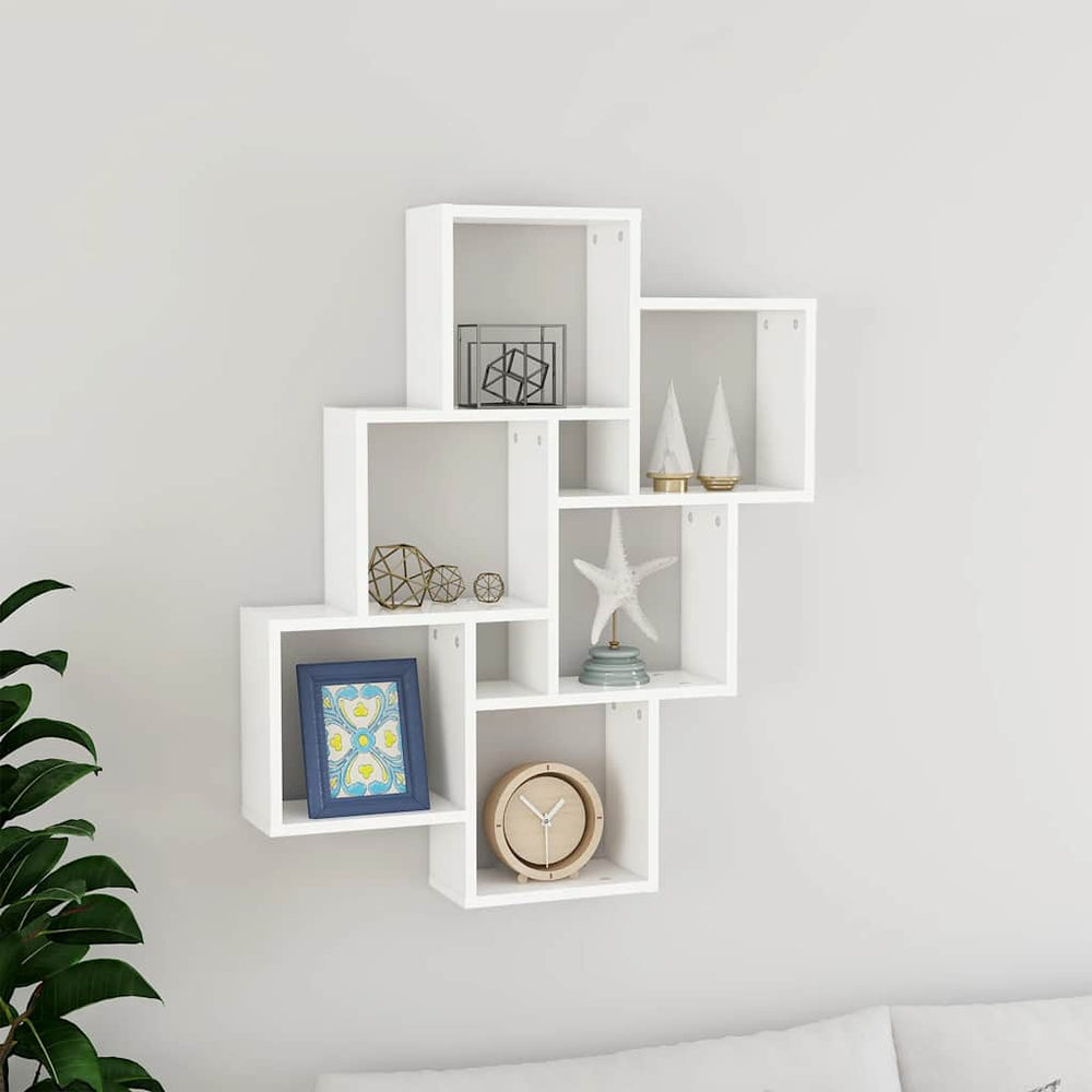 vidaXL Cube Shelf White 78x15x93 cm Engineered Wood