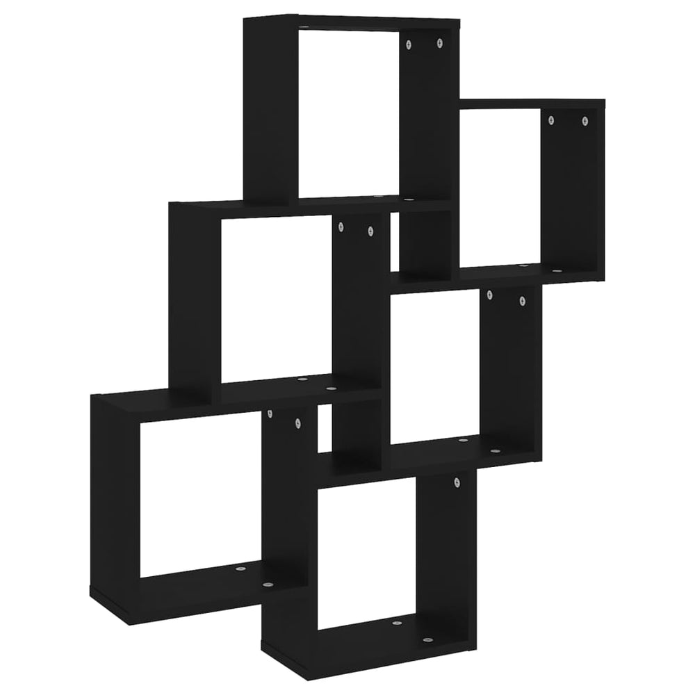 vidaXL Cube Storage Unit Black 78x15x93 cm Engineered Wood