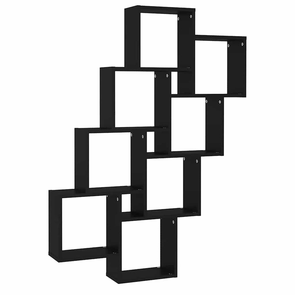 vidaXL Cube Shelf Black 90x15x119 cm Engineered Wood