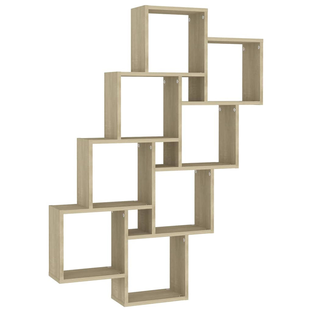 vidaXL Cube Shelf Sonoma Oak 90x15x119 cm Engineered Wood