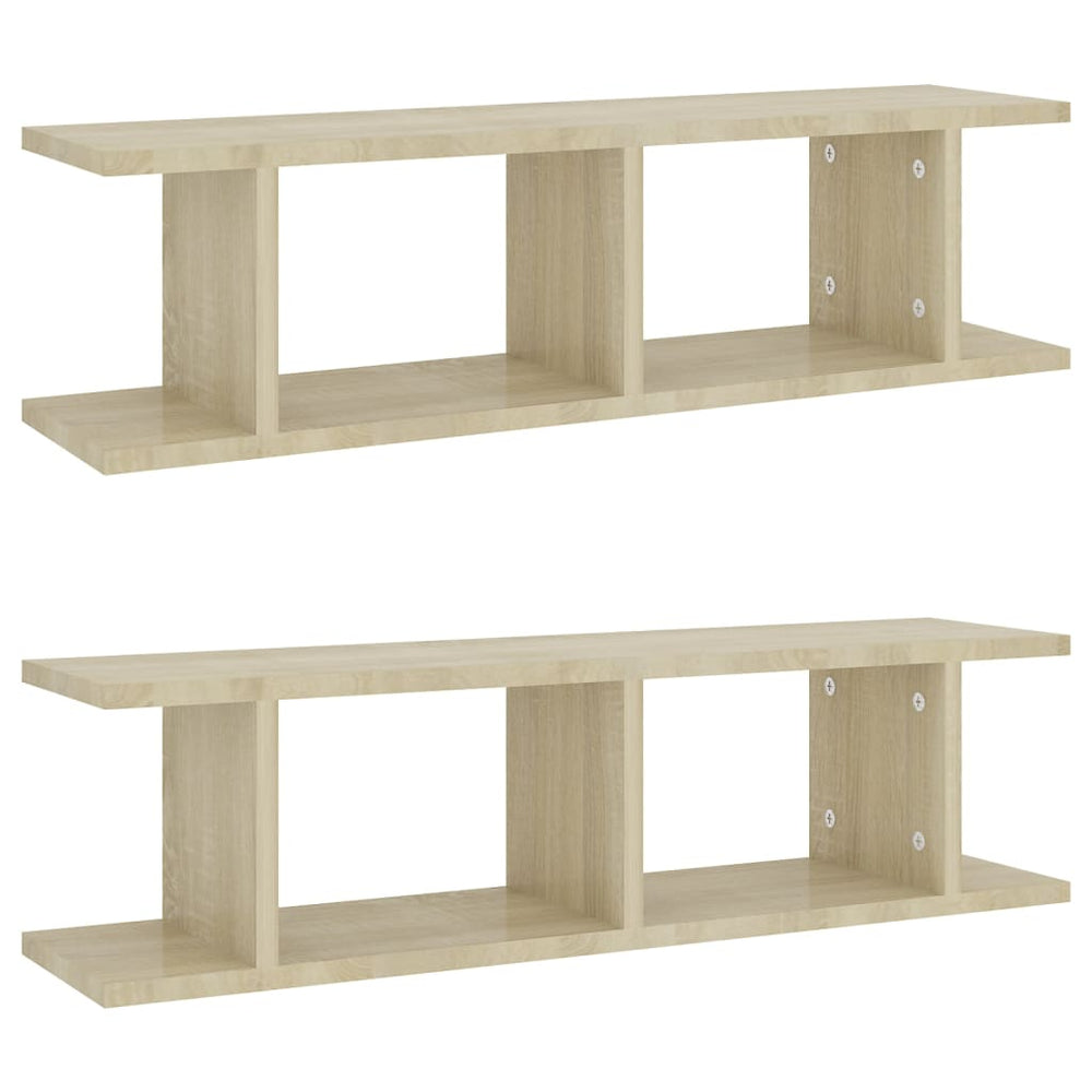 vidaXL Wall Shelves 2 pcs. Sonoma Oak 75x18x20 cm Engineered Wood
