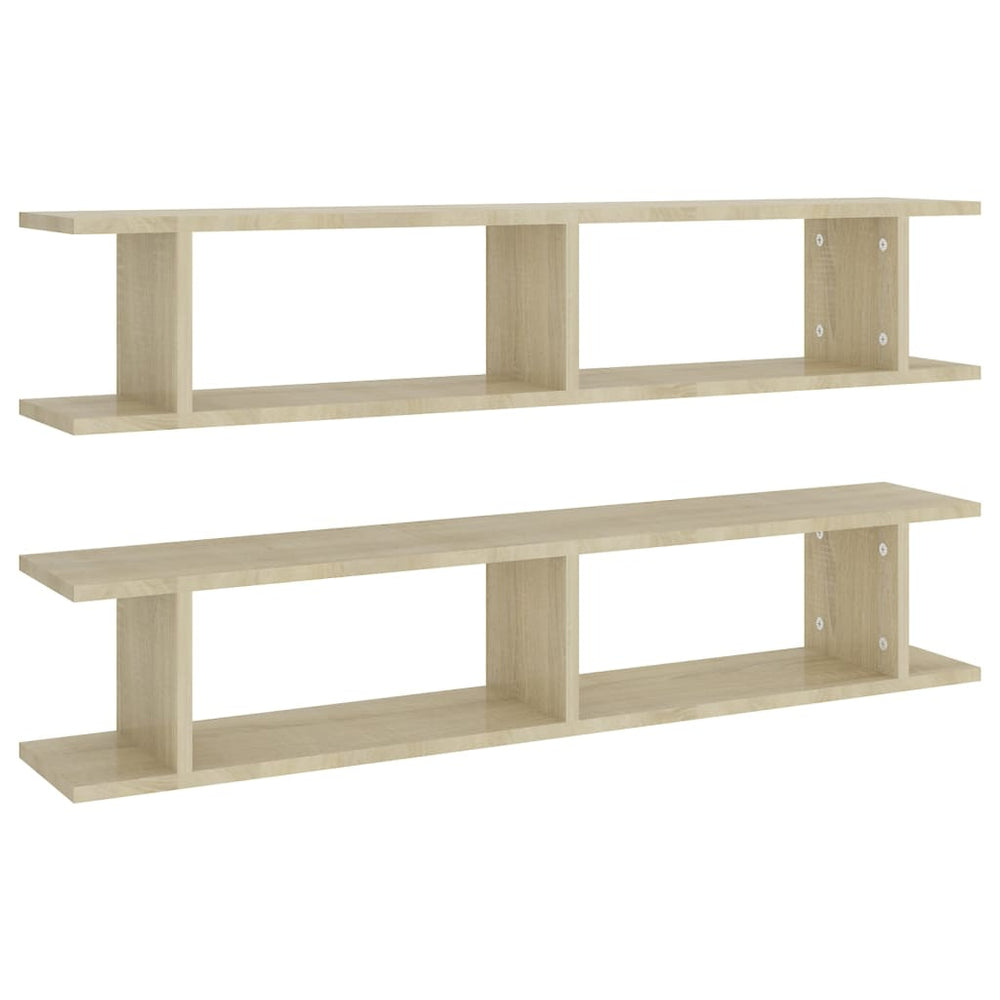 vidaXL Wall Shelves 2 pcs. Sonoma Oak 105x18x20 cm Engineered Wood