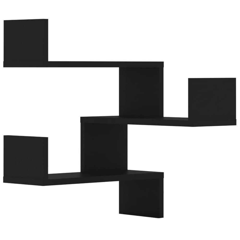 Schwarze Eckregale, 2er Set
