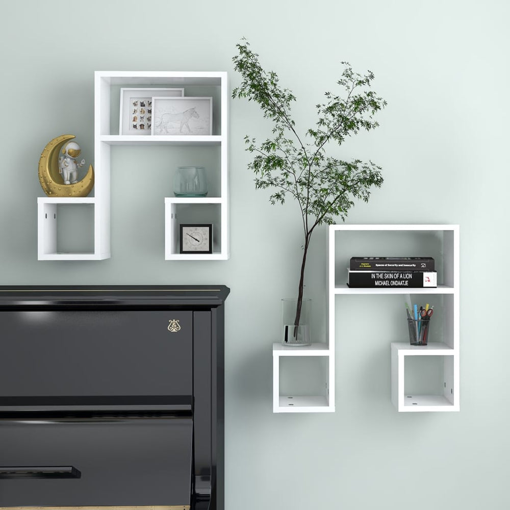Weiße Wandregale, 2er Set, 50 cm