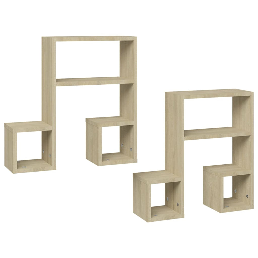 Wandregale Sonoma-Eiche 50x15x50 cm, 2er-Set