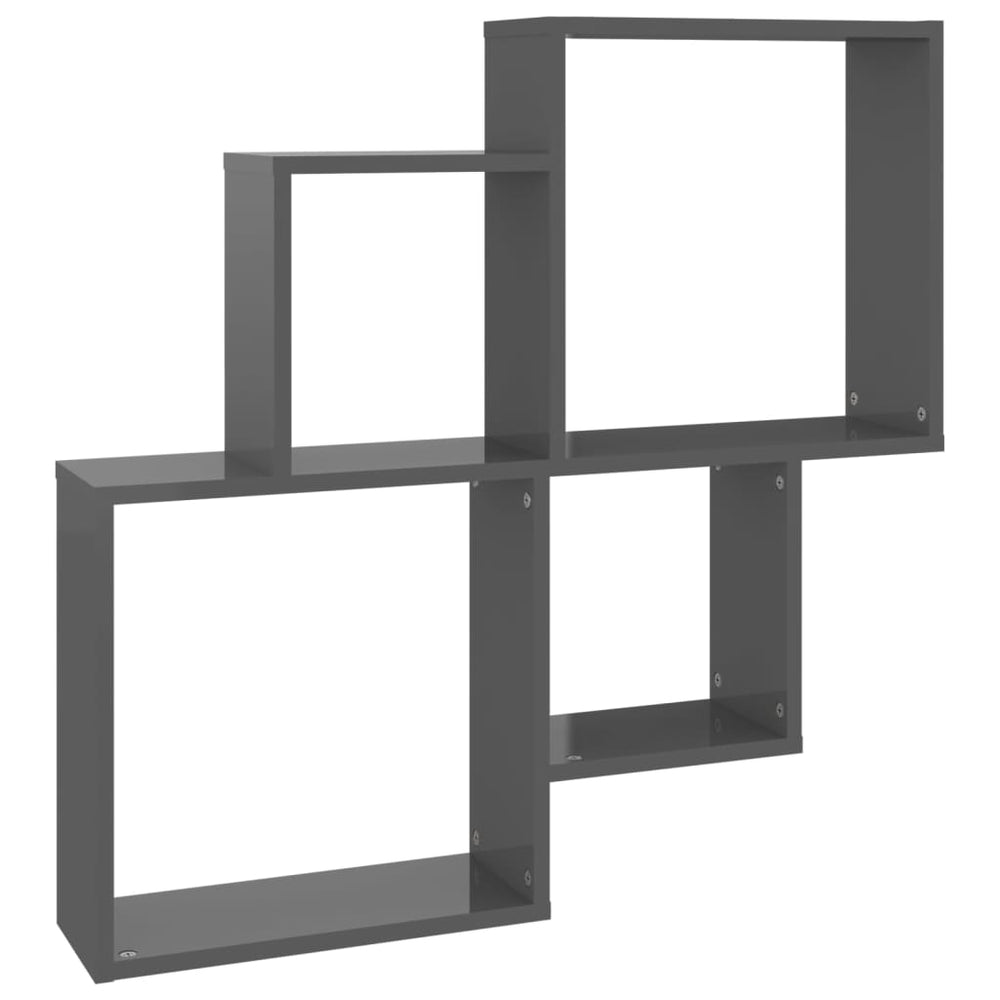 Hochglanz Würfelregal Grau, 80cm