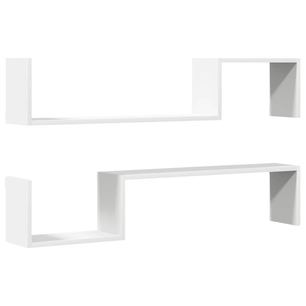 Weiße Wandregale, 2er Set, 100 cm