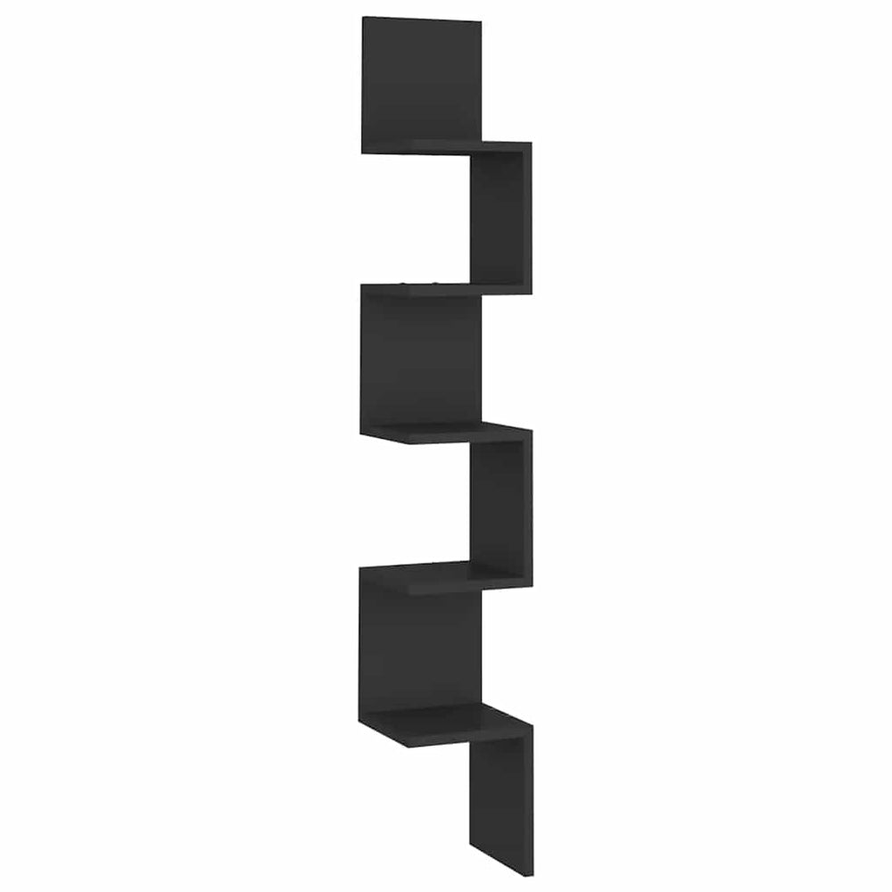 Schwarzes Eckregal Wandregal 20x20x127,5 cm