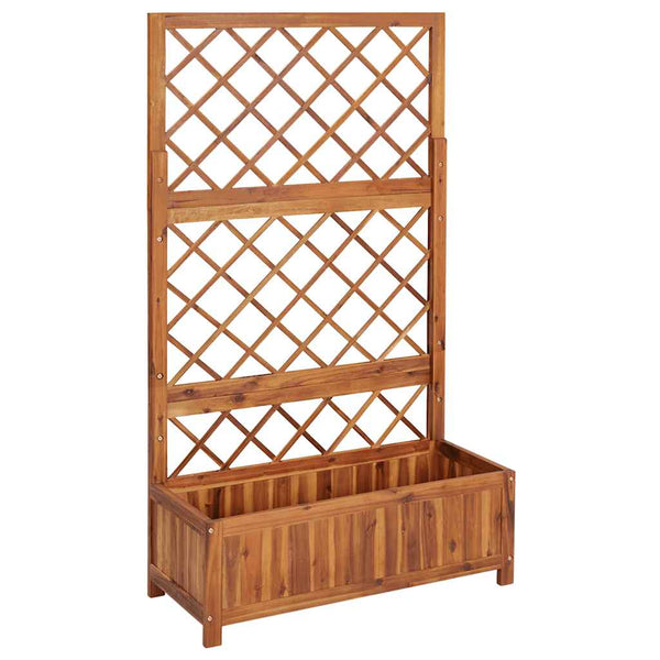 vidaXL Raised Garden Bed with Trellis 85x38x150 cm Solid Acacia Wood