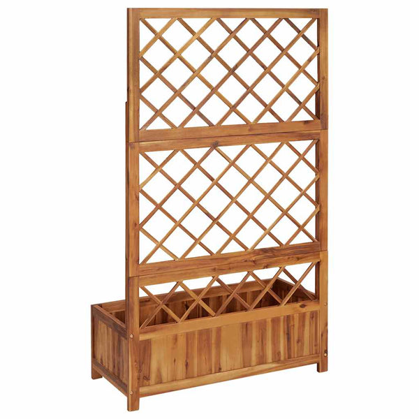 vidaXL Raised Garden Bed with Trellis 85x38x150 cm Solid Acacia Wood