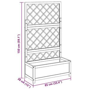 vidaXL Raised Garden Bed with Trellis 85x38x150 cm Solid Acacia Wood