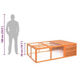 vidaXL Outdoor Pet Cage 150x100x50 cm Solid Fir Wood