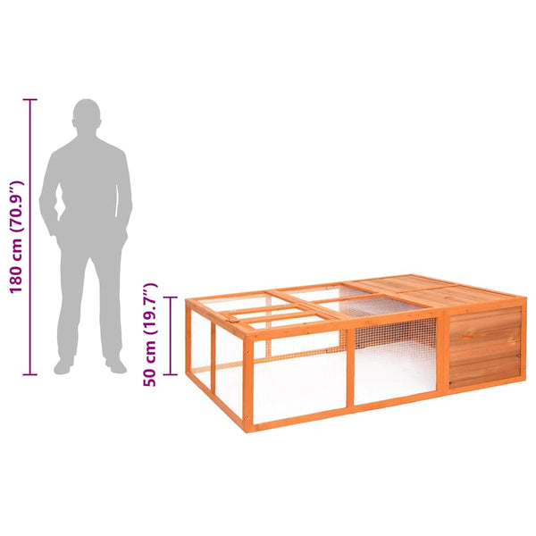 vidaXL Outdoor Pet Cage 150x100x50 cm Solid Fir Wood
