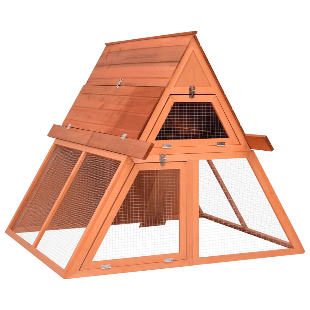 vidaXL Rabbit Hutch 152x127x109.5 cm Solid Fir Wood