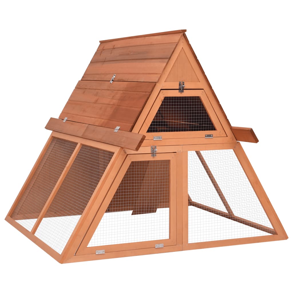 vidaXL Rabbit Hutch 152x127x109.5 cm Solid Fir Wood