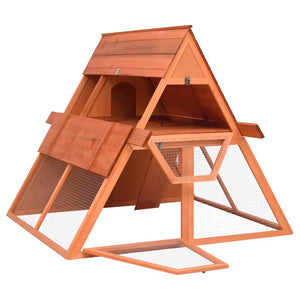 vidaXL Rabbit Hutch 152x127x109.5 cm Solid Fir Wood