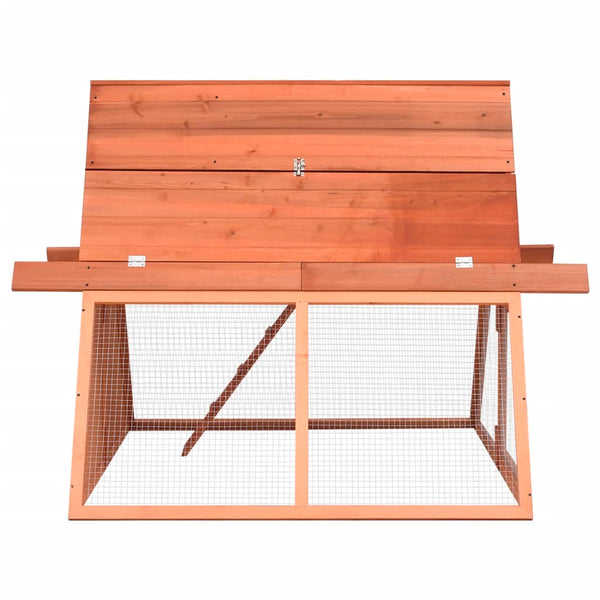 vidaXL Rabbit Hutch 152x127x109.5 cm Solid Fir Wood
