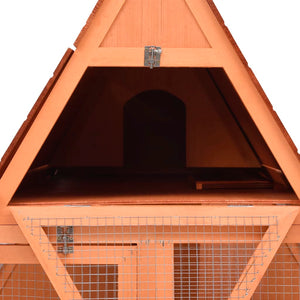 vidaXL Rabbit Hutch 152x127x109.5 cm Solid Fir Wood