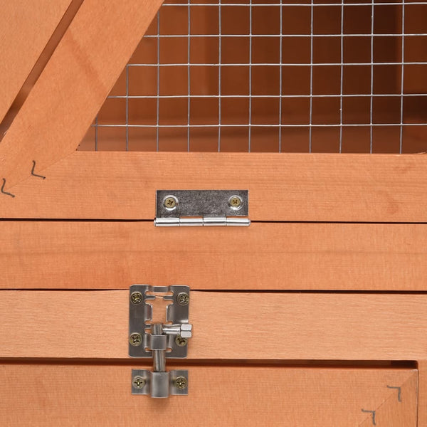 vidaXL Rabbit Hutch 152x127x109.5 cm Solid Fir Wood