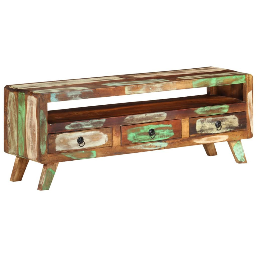 vidaXL TV Cabinet Multicolor 110x30x40 cm Solid Reclaimed Wood
